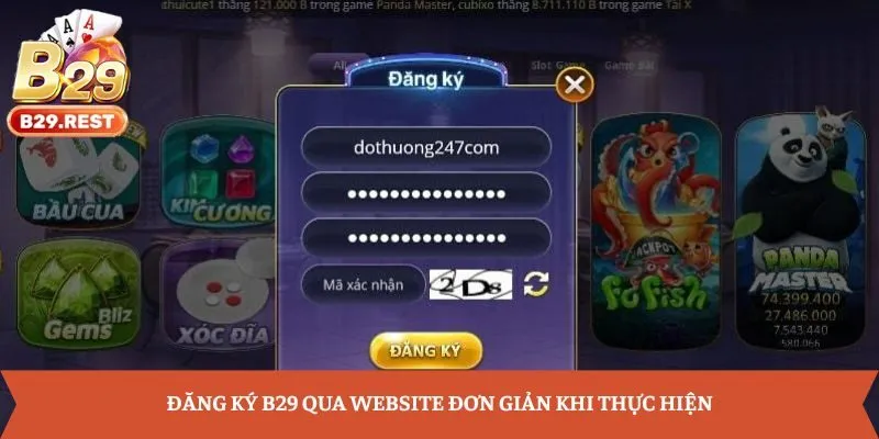 Đăng ký B29 qua website đơn giản khi thực hiện